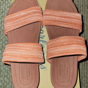 Dearfoams Size 9 Terracotta Double Band Comfort Sandals